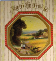 Hearty Greetings Postcard Victorian Farmland Meadows Germany Series 4000 Unused - £11.81 GBP