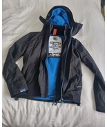 Superdry Wind Cheater Black And Blue Zipped Hooded Jacket UK Men&#39;s Size S - $48.83