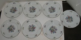 7 Vtg Crown Bavaria Floral Bouquet 6 1/8&quot; Bread n Butter Plates Made in ... - £22.45 GBP
