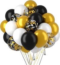 62Pcs Graduation Balloons, Black and Gold Balloon Set, 12 Inch Black Gol... - $14.08