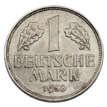 1958-G Germany Federal Republic Mark (About XF Condition) KM# 110 - $114.35