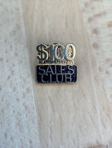 Vintage Collectible Pin: $100 Sales Club Gold Tone &amp; Black Design - £6.15 GBP