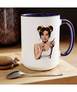Sexy PopArt Girl with Sucker and Pigtails 15oz Coffee Mug - $20.43 CAD