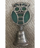 Vintage Owl Bell Blue Green Stained Glass Metal Counterpoint Japan Nice ... - $225.80 MXN