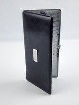 Vintage Evans black Cigarette Case 6.75&quot; long Name Badge RTA silver tone... - £26.36 GBP