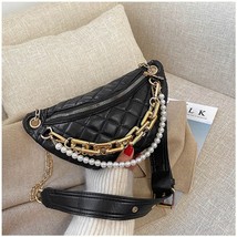 Fashion Chain Waist Bag Women Leather Fanny Pack   Shoulder Crossbody Chest Bags - £29.19 GBP