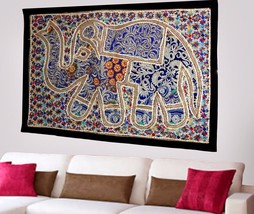 Indian Vintage Cotton Wall Tapestry Ethnic Elephant Hanging Decor Hippie X71 - £19.18 GBP