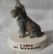 Vintage Schnauzer Dog Figurine George Good I Love My Schnauzer Japan - $12.50
