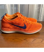 Nike Flyknit Lunar 1 Sneaker Mens 12.5 Low Orange Mesh Running Shoe 5548... - £24.70 GBP