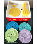 Vintage Fisher Price Music Box Record Player Toy With 4 Discs WORKS - $564.31 MXN