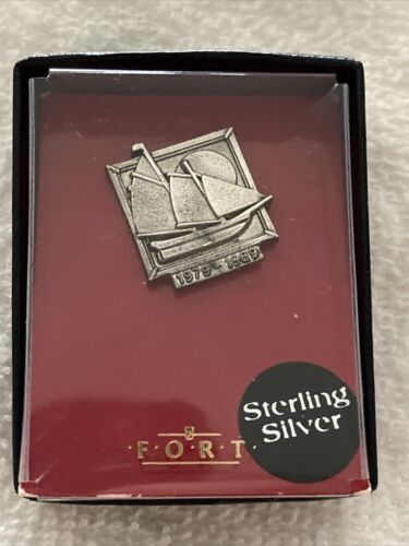 Sterling Silver Sailboat Pin 1979-1989 By Fort Montana Silversmiths 1”X1” - $24.70