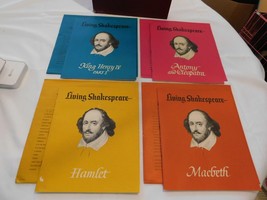 Living Shakespeare 4 record set with booklets Macbeth Hamlet Antony and Cleopatr - £32.15 GBP