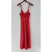 VTG Victoria Secret Lingerie Womens M Red Lace Slip Dress Nightgown Gold... - £51.26 GBP