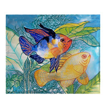 Betsy Drake Betsy&#39;s Two Fish Fleece Blanket - £51.75 GBP