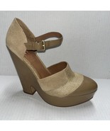 Mrkt Cafe Au Lait Platform Patent &amp; Suede Shoes Size 7.5 - $546.62 MXN