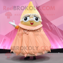 Peach Ice Cream Cone mascot costume character dressed with a Pleated Skirt and S - £985.07 GBP