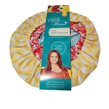 The Pioneer Woman Set Of 3 Gingam Yellow Red Aqua Floral Reusable Bowl Covers - £14.60 GBP