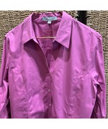 Foxcroft Button Up Shirt Womens Size 14 Pink Purple Longsleeve Non-Iron ... - £10.92 GBP