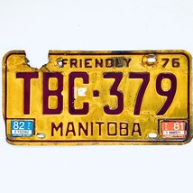 1982 Canada Manitoba Friendly Passenger License Plate TBC-379 - $25.73
