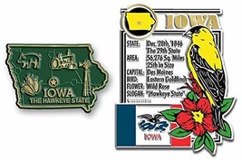 Iowa State Montage and Small Map Magnet Set by Classic Magnets, 2-Piece Set, Col - £7.66 GBP