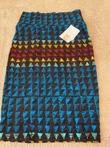 LuLaRoe Cassie Pencil Skirt Womens Size XS Black Red Geometric Print NWT - $11.29