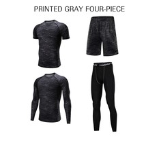 4 Pcs/Set Men  Suit Compression  Outdoor Running Jogging Clothes T Shirt Pants G - £59.40 GBP