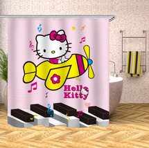 Hello Kitty Waterproof Shower Curtain Set Bathroom Decor Curtain W/Hooks... - £13.18 GBP+