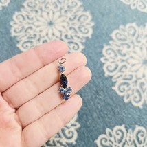 Vintage Dainty Silver Blue Rhinestone Pendant - $24.99