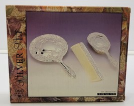 MM) Vintage 3-Piece Silver-Plated Dresser Set - Davco Silver, Ltd.  No. 7090 - £19.45 GBP