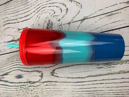 Summer Collection Red Turquoise and Blue Watercolor Venti Tumbler - £22.39 GBP
