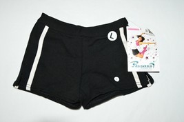 Pizzazz White Black Cheer Athletic Shorts Elastic Waist Size Youth Large B - $12.73