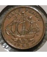 1962 British UK Half Penny coin Rest in peace Queen Elizabeth II Age 61 ... - £2.06 GBP