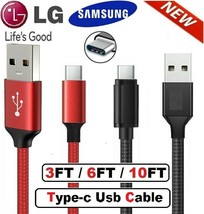USB C Type-C Fast Charging Data SYNC Charger Cable Cord 3/6/10FT long - £6.56 GBP+