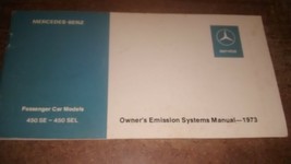 1973 Mercedes-Benz 450 SE - 450 SELOwner&#39;s Emission Systems Manual North... - $19.80