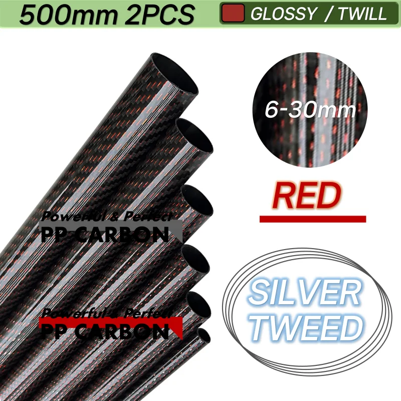 Carbon Fiber Tube Color for RC Airplane Drone Accessories Surface Red Gl... - £8.14 GBP+