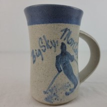 Big Sky Handmade Mug Pottery Studio Art Montana Coffee Ski Tankard Blue Cup  - £9.44 GBP