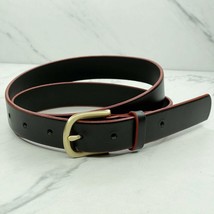 Delta Airlines Black Leather Belt with Red Trim Size Small S - £15.57 GBP