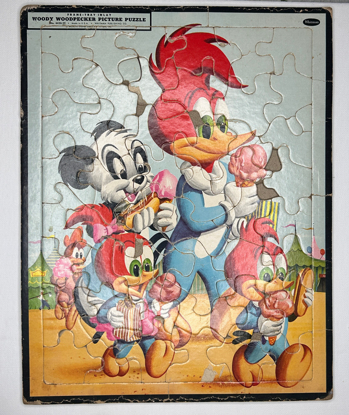 Vintage 1956 Whitman Woody The Woodpecker Damaged Tray Picture Puzzle 4428:29 - $4.95