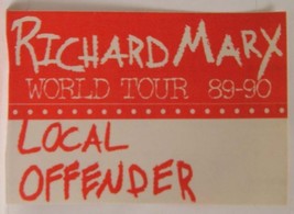 Richard Marx - Vintage Original Concert Tour Cloth Backstage Pass - £7.83 GBP
