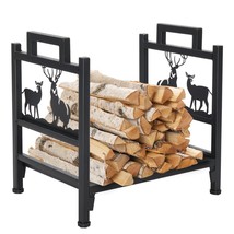 Metal Firewood Log Bin Wood Storage Holder Fireplace Kindling Stand Indoor - £42.45 GBP
