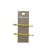 Madewell Daisy Beaded Hair Pins 2 Pack Pale Citron Yellow Multi-Color MA174 - $24.37 CAD