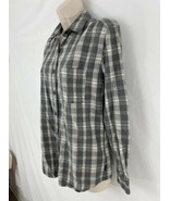 North Face Womens XS Gray Tartan Plaid Indian Cotton Flannel Button Fron... - £22.57 GBP