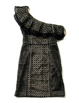 NWT J.Crew Collection One Shoulder in Black Eyelet Lace Nude Line Ruffle Dress 0 - £32.56 GBP