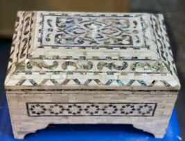 Handmade Wooden Jewelry Box Wood Trinket Storage Wood Box Mother of Pear... - £791.36 GBP