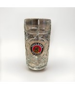 Paulaner Munchen Large Beer Stein Mug Dimpled Glass Handle Logo Breweriana - £7.89 GBP