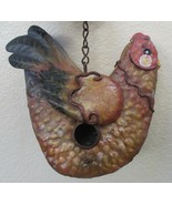 Metal Hanging Rooster Birdhouse Painted - £18.86 GBP