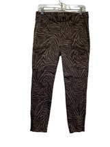 White House Black Market Whbm Women&#39;s Size 4 Brown Zebra Animal Print Cr... - $24.74