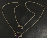 Ross Simons Sterling Silver Necklace and Heart Pendant Purple Stone Cz 4... - $46.38