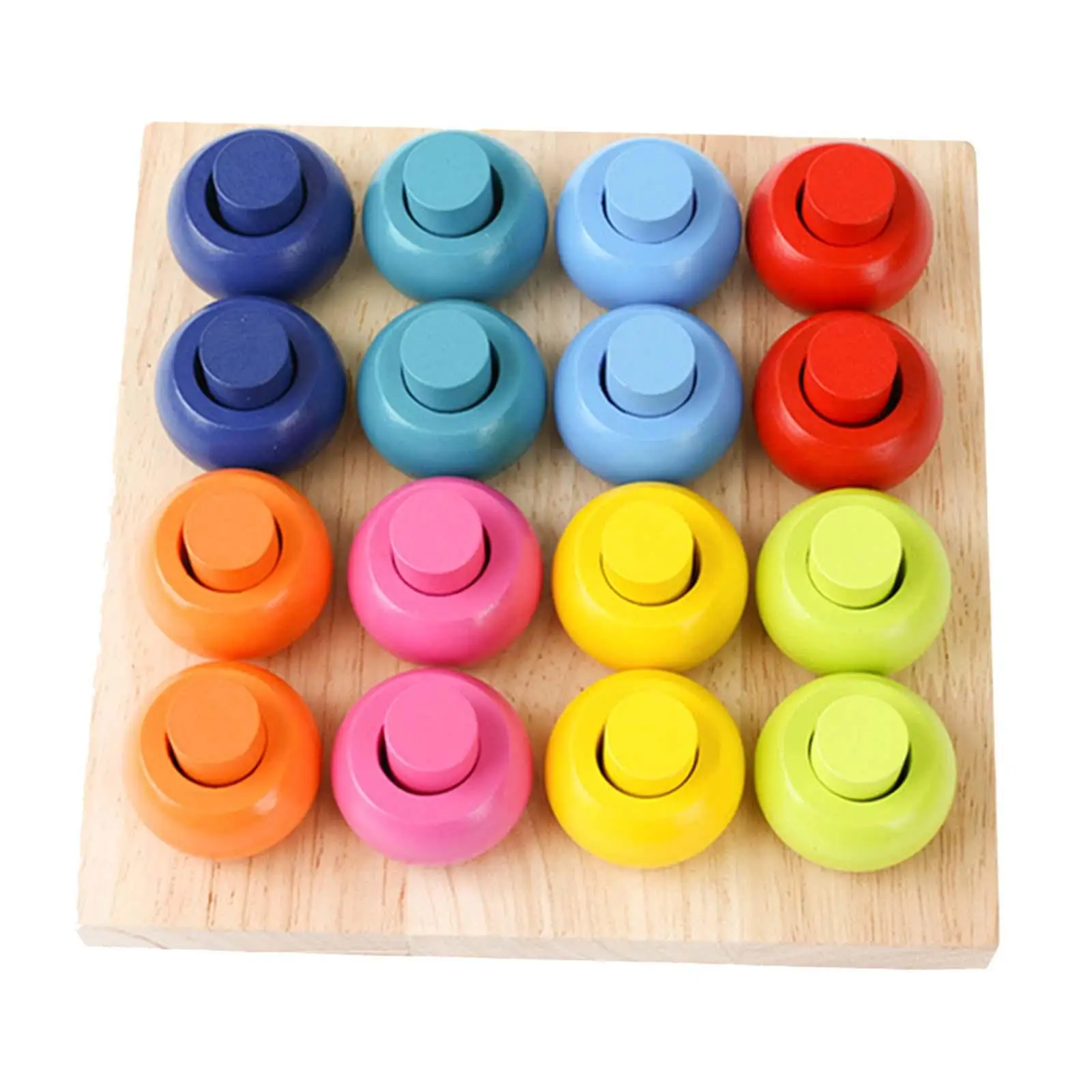 Wood Blocks Sorting Puzzle Sorter Stacker Cognitive Learning Counting Toys - £23.52 GBP