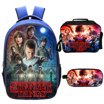 Stranger Things Backpack Lunch Box Pencil Case Outdoor School Package B - £39.17 GBP